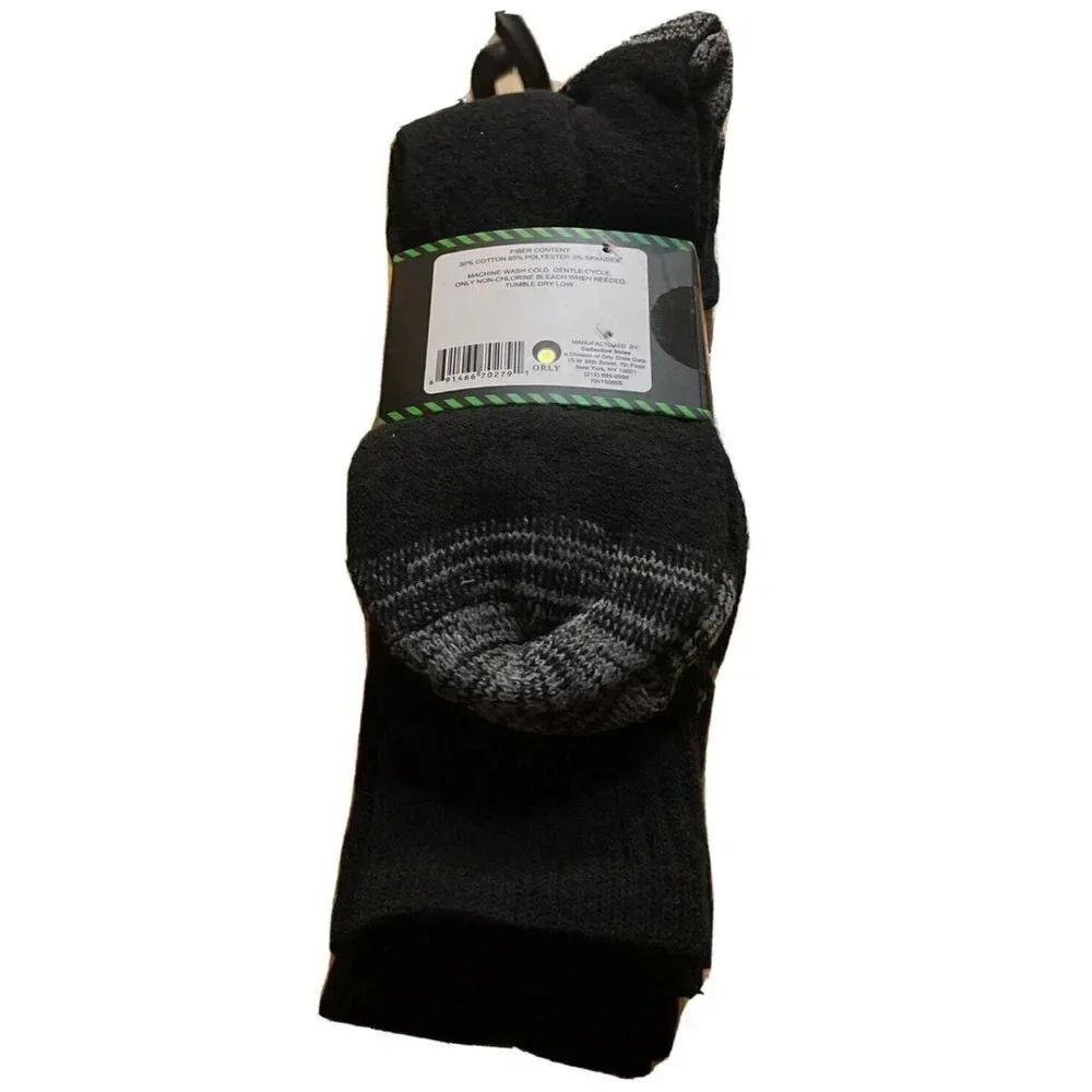 Mens 3 Pack  Black Work Crew Socks Shoe‎ Size 6-12 NEW